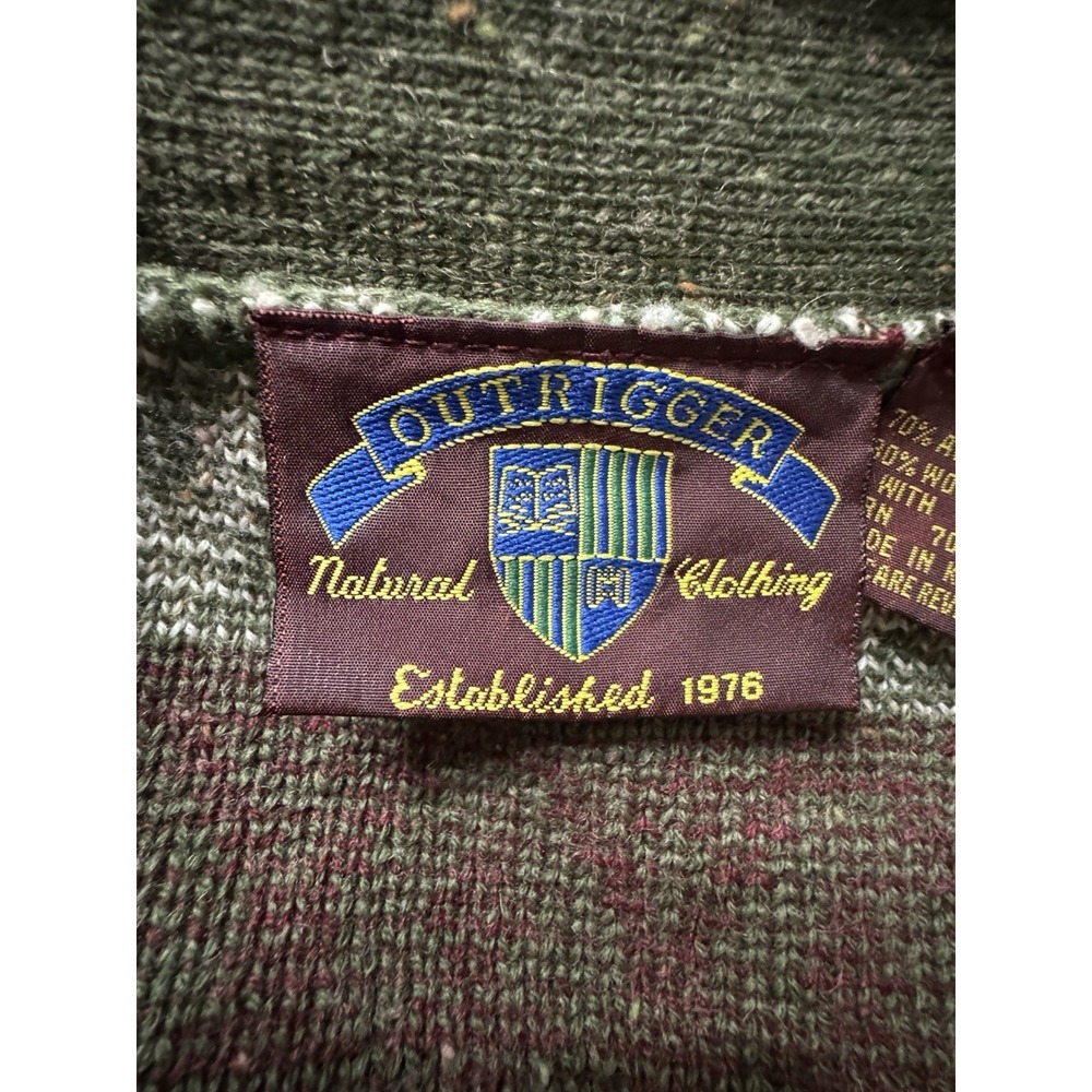90s Vintage‎ Outrigger Knit Cardigan Large Fair Isle Southwestern Wool Blend - Picture 8 of 10